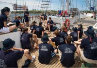Commanding Officer Sail Training Ship (STS) Young Endeavour, Lieutenant Commander Gavin Dawe, OAM, RAN addresses the youth crew onboard STS Young Endeavour during the first day of her world voyage. *** Local Caption *** On Monday, 22 December the Royal Australian Navy (RAN) operated national Sail Training Ship (STS) Young Endeavour set sail at the start of an extraordinary 12-month circumnavigation of the world  the vessels first such deployment in more than 20 years.

The Governor-General, His Excellency General the Honourable Sir Peter Cosgrove AK MC (Retd), who is the Patron of the Young Endeavour Youth Scheme, joined the Hon Darren Chester MP, representing the Prime Minister, as well as Chief of Navy Vice Admiral Tim Barrett AO, CSC, RAN, Commander Australian Fleet Rear Admiral Stuart Mayer, CSC and Bar, RAN, the Chair of the Young Endeavour Advisory Board Mr Marshall Baillieu, and family and friends of the Young Endeavour crew to farewell the ship from Garden Island.

During the voyage more than 200 young Australians will join the square-rigged tall ship for voyages between 18 and 60 days duration. Crews of 24 youth and 12 RAN staff will sail Young Endeavour in the Roaring Forties, across the Atlantic Ocean, through the Mediterranean Sea and the English Channel, into the North Sea, and return via the Cape of Good Hope and the Indian Ocean. A highlight of the program will be the ships attendance at Gallipoli during the Anzac Centenary Commemorations in April 2015.

The Young Endeavour Youth Scheme provides young Australians aged 16-23 with a unique, challenging and inspirational experience at sea aboard Young Endeavour. Since 1988, more than 12,000 youth completed the internationally recognised youth development program under the guidance of a specially trained RAN crew, and a further 10,000 guests from organisations supporting youth with special needs have joined harbour day sails.